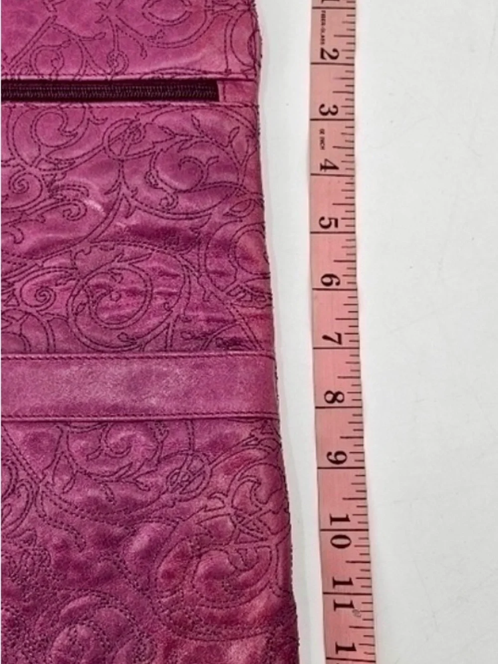Hobo International Purple Embroidered Leather Clutch Beautiful